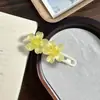 Pinza para el pelo de color caramelo con flor de cerezo, transparente, con purpurina fina, flor, accesorio para la cabeza lindo para niños, accesorios para el pelo de niña pequeña, pinza lateral para estudiantes