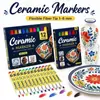 Canetas de Pintura Cerâmica, Marcadores à Base de Água, Canecas DIY, Marcadores Coloridos Pintados à Mão em Porcelana Óssea