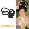 Fugui Guifei Estilismo Bolsa para el Cabello Almohadilla Fila de Cabello Juego Completo de Ropa China Antigua Peluca Moño de Hibisco Datang Moño Estilo Tang