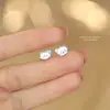 Brincos de Gato Anjo e Cachorrinho em Prata Pura 999, Design de Nicho, Brincos de Luxo, Acessórios de Orelha Tendência Estilo Ins
