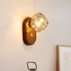 Lámpara de pared de cubitos de hielo de diseño, Iluminación de pared de fondo para sala de estar minimalista, Lámpara de ambiente minimalista para mesita de noche de dormitorio principal, Madera de nogal