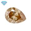 Huagang gem champanhe pêra diamante nu diamante gota d'água anel superfície fábrica cor moissanite pedra nua lote