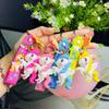 Nuevo llavero con colgante de unicornio y caballo arcoíris de dibujos animados para pareja, bolso de coche, llavero pequeño, regalo