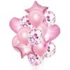 Set de globos de película de aluminio de 18 pulgadas, 14 piezas, lentejuelas perladas, color oro rosa, decoración para fiesta de cumpleaños infantil, diseño de ambiente, globo