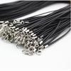 Accesorios para collares, colgante de cuerda negra, colgante de cuerda de cuero de goma, 45,5 cm, accesorios de joyería