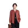 Camisa Feminina Fina de Manga Curta Primavera 2026, Blusa Casual Solta Bordada em Ráfia, Respirável e Amiga da Pele