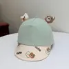 Gorra de Béisbol Suave con Visera para Bebé con Orejas de Oso Dobles 3D, Bonito Sombrero de Sol para Bebé