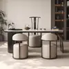 Silla de Té de Lujo Ligero Estilo Italiano, Taburete de Maquillaje Simple Moderno, Silla de Ocio de Personalidad para Sala de Estar, Celebridad de Internet, Negociación, Taburete Redondo con Respaldo