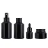 Botella de aceite esencial de 30 ml 15 g-120 ml material negro puro botella de hombro inclinado botella de loción crema de hombro inclinado azul/verde