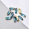 Novo Fivela de Diamante Dourado de Fundo Oval Longo, Costurado à Mão, com Strass de Vidro, Formato Especial, Acessórios Decorativos para Vestido, Sapato, Bolsa DIY