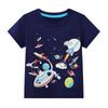 Ropa para Niños Niños Manga Corta 2025 Verano Nuevo Patrón Espacial Niños Manga Corta Niños Manga Corta Camiseta de Verano para Niños