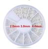 Manicura Semicírculo Perla 2mm3mm4mm Disco de Perla Semicírculo Blanco Perla Blanquecina 12 Compartimentos Tocadiscos Joyería