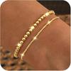 Pulsera Cruzada de Moda Transfronteriza Europea y Americana para Mujer, Pulsera Elástica de Cuentas Simple Versátil de Nicho