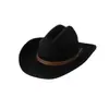 Sombreros de fieltro de venta cruzada más vendidos en Amazon para otoño e invierno para hombres y mujeres Sombreros de caballero Sombreros de fieltro de copa plana con joroba Sombreros vaqueros occidentales