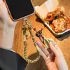 Cordón para Teléfono Móvil Original Tejido a Mano Palo de Rosa Natural Calabaza Borla de Gama Alta Estilo Viajero Cadena para Teléfono Móvil Universal