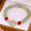 Pulsera Hetian Yu con hebilla de anillo diseño de nicho ins femenino pulsera con hebilla de seguridad de amor regalo de cumpleaños para amigas