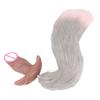 Dildo de Pene Masculino Simulado Palo de Masaje Vibratorio de 10 Frecuencias Masturbación Privada Palo de Orgasmo Cola de Personaje para Actuación Tapón Anal