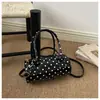 Bolsa de ombro transversal estilo coreano 2026, bolsa cilíndrica redonda, grande capacidade, poá, nova, casual, estilosa, para mulheres