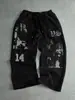 Calça longa casual de verão da Amazon para homens, tendência hip-hop, estilo high street, corte solto, nicho, perna reta, versátil, atacado