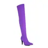 35-48 Outono e Inverno Botas Longas Apontadas Acima do Joelho Salto Alto Elásticas para Afinar a Perna Botas Femininas Sexy Moda Comércio Exterior Transfronteiriço H697