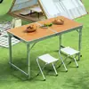 Mesa de Exterior Portátil Liga de Alumínio Dobrável Mesa de Jantar Dobrável Mesas e Cadeiras Piquenique Mesa Pequena Mesa de Feira Redonda Metabo