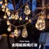 Luces de Cadena para Atmósfera de Tienda de Campaña, Bombilla de Cuerda de Cáñamo Solar, Luces de Cadena para Patio Exterior, Jardín, LED Impermeables, Luces Decorativas