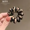 Estilo Coreano Retro Estampa de Leopardo Cordão para Celular Elástico de Cabelo Não Danifica o Cabelo Simples Temperamento Acessório de Cabelo para Rabo de Cavalo Alto Coque