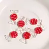 [Rosa Camelia] Material Rojo con Perlas Accesorios Cadena para Teléfono Móvil DIY Dulces Accesorios de Perlas Sueltas Joyería Hecha a Mano