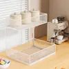 Estante de almacenamiento de escritorio, organizador de encimera de cocina, estante para bocadillos, caja de almacenamiento multicapa, portadulces de té, mesa de centro y portavasos