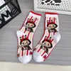 Meias Femininas de Algodão Penteado até a Panturrilha, Meias Cartoon Modernas e Fofas, Novas Meias Adulto Outono e Inverno, Respiráveis e Absorventes de Suor