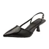 Moda Femenina Nueva Otoño 2026 Color Sólido Simple Punta Aguda Tacón de Aguja Tacones Altos