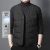 Nuevo Chaleco de Hombre Otoño Invierno Plumón de Pato Blanco Ropa Interior de Plumas Núcleo de 50% Plumas Chaleco Exterior para Ejercicio Matutino de Personas de Mediana Edad y Mayores