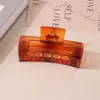 Pinza para el Cabello Mate Transfronteriza Tipo Pinza de Tiburón con Acabado de Alta Gama, Pinza de Garra Rectangular Simple de 13 cm, Tamaño Grande para Cabello Grueso, Accesorio para el Cabello para Mujer