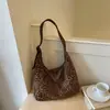 Bolsa Tote Estampada de Leopardo Vintage para Mulheres, Nova Bolsa de Commuting de Nicho Outono 2026, Bolsa Versátil de Ombro e Transversal de Grande Capacidade