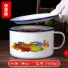 Tazón de fideos instantáneos de esmalte dormitorio de estudiantes grande engrosado boutique fideos instantáneos comida rápida Taza nostálgico tazón de arroz antiguo lonchera