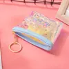 Bolsa de Monedas de Gel para Chica Ins Bolsa Transparente Láser para Labial Bolsa para Cable de Datos Bolsa para Toallas Sanitarias Bolsa de Cosméticos Digital Estilo Ins