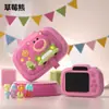 Oso de Fresa Cámara Infantil Princesa Elsa Cámara Dual Foto Video Juguete Niña Pequeña Cámara Bebé Polaroid