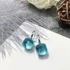 10Suministro para Transmisiones en Vivo de Comercio Electrónico: Aretes Cuadrados de Cristal para Dulces Chapados en Oro Cobre, Color Plateado, Sin Diamantes, Moda Geométrica