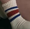 Calcetines Blancos para Mujer Línea Gruesa Retro para Hombre ins Algodón de Moda ins Moda Verano Delgados a Rayas Apilados para Mujer