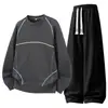 [M-8XL] Conjunto Esportivo Casual Outono 2026 Tamanho Plus para Homens, Moletom Versátil e Calças Casuais Modernas para Homens