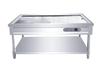Mesa Calentadora Eléctrica Comercial de Acero Inoxidable para Panecillos, Tamales, Platos Pequeños y Mesa Calentadora con Cubierta de Vidrio con Calefacción Eléctrica