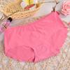 Ropa interior sin costuras de color caramelo con borde ondulado, de seda helada transpirable, una pieza, de cintura media, de cintura baja, estilo triángulo sexy para niñas, estilo nuevo