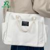 Bolsa de Lona Personalizada para Mulheres, Bolsa de Ombro Estilo Preguiçoso, Bolsa de Mão, Bolsa Transversal Estudantil de Grande Capacidade, Bolsa de Lona com Logotipo Estampado