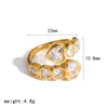 Anillo de Acero Inoxidable con Forma de Corazón y Diamantes Completos Transfronterizo para Mujer, Lujo Ligero, Sensación de Alta Gama, Versátil, Incrustado de Diamantes, Joyería Intercambiable Apilable de Acero de Titanio