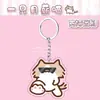 Novo chaveiro de gatinho emoji de salário mensal estilo ins fofo para estudantes, pingente de mochila de acrílico de desenho animado macio e adorável