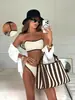 Bikini de Bloques de Color de Nuevo Estilo Europeo y Americano para Comercio Exterior con Tirantes Desmontables, Uso Bidireccional, Cintura Baja, Traje de Baño Sexy de Dos Piezas al por Mayor