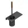 Cepillo para Inodoro de Nogal Baño Mango Largo Cepillo para Inodoro Montaje en Pared sin Agujeros con Base