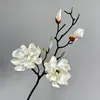 Magnolia artificial grande de EVA con múltiples cabezas, flor falsa para decoración del hogar, accesorios de boda, arreglo floral de suelo de magnolia PU