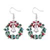 Fábrica direta de Natal Sino coroa de flores colar bróilo brincos pulseira conjunto diamante requintado presente combinação