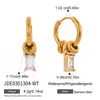 Pendientes Minimalistas de Acero Inoxidable Europeos y Americanos Wanxing con Colgante de Circonita Cuadrada Verde, Joyería de Lujo Ligero Transfronteriza de Nicho al por Mayor